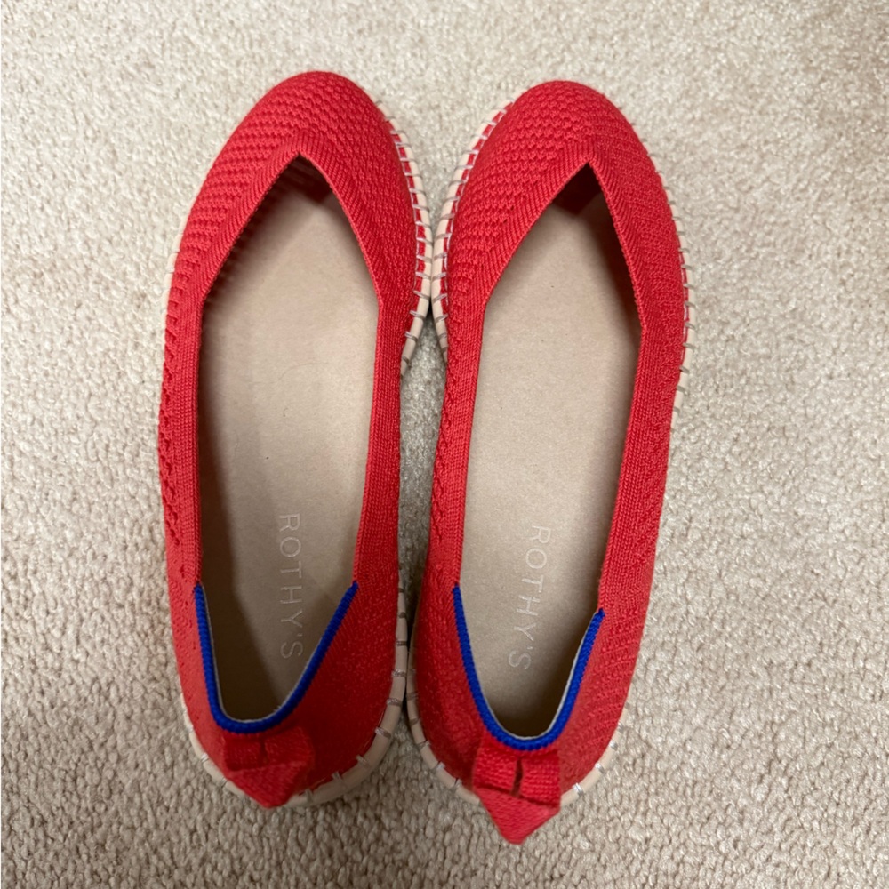 Rothy's Red and Blue Accent Flats